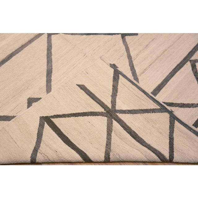 Large Modern Geometric Kilim Rug For Sale - Image 4 of 8