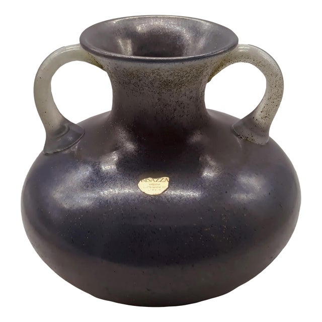 Murano Glass Amphora Vase attributed to Archimede Seguso, Italy, 1960s For Sale