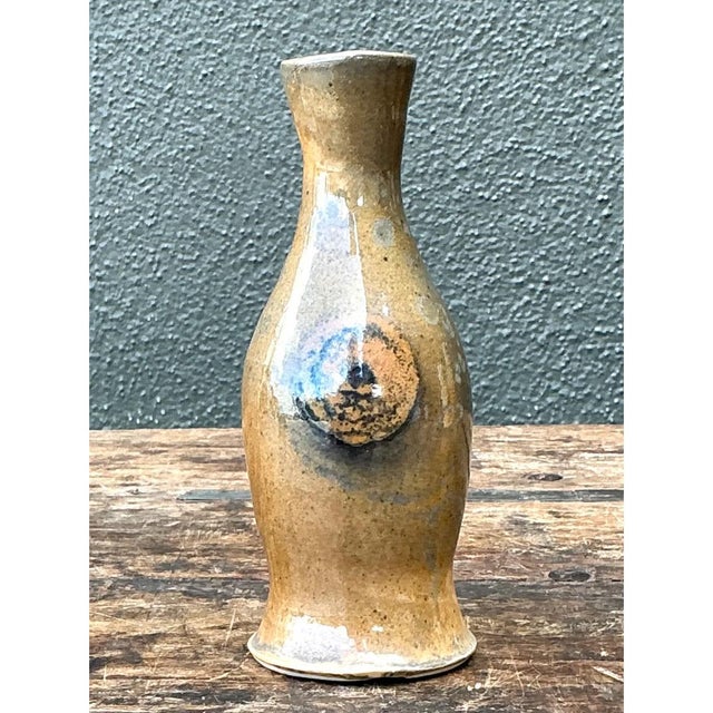 Late 20th Century Vintage Glazed Ceramic Vase For Sale - Image 5 of 12