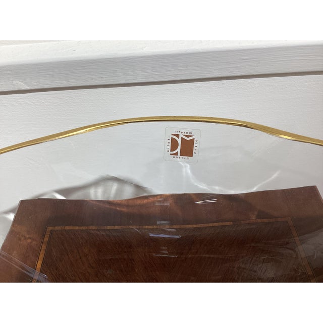 Clear Murano Glass Centerpiece Vase with Gold Rim by Carlo Moretti, 1980s For Sale - Image 9 of 12