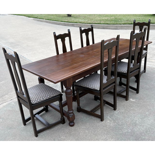 Vintage French Country Dark Oak Dining Chairs - Set of Six For Sale - Image 11 of 11
