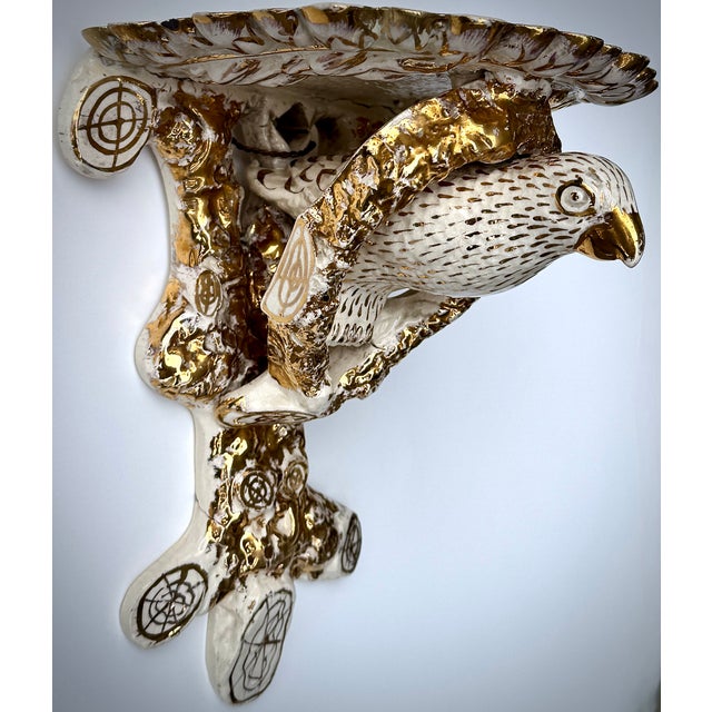 Mid 19th Century Pair of English Ceramic Bird Wall Brackets 19th Century For Sale - Image 5 of 13