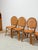 Beige Late 20th Century Cane Rattan Round Dining Chair Set Four Cushion Coastal Hollywood Regency For Sale - Image 8 of 10