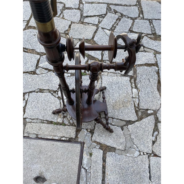 Wood Spinning Wheel in Chestnut For Sale - Image 7 of 18