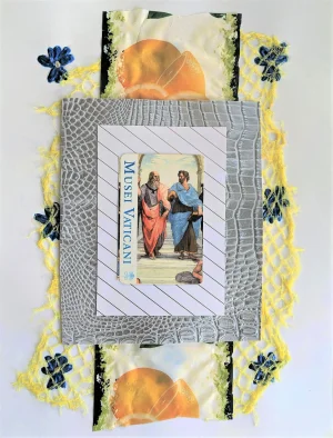 "No Wonder" Contemporary Floral Mixed-Media Collage by Frances Sousa