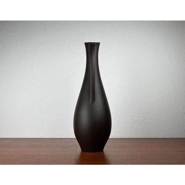 Mid-Century Modern Minimalist Wormser Terra-Sigillata Pottery Carafe Vase, Germany, 1960s For Sale - Image 4 of 13