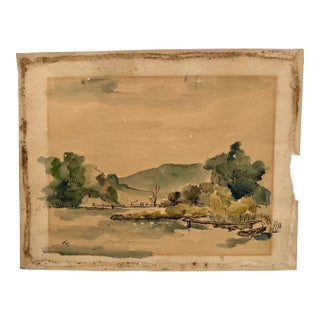 Henry Emil Salloch Original Watercolor on Paper For Sale