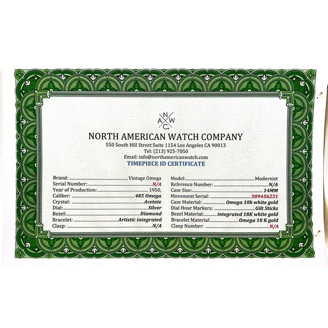 Silver Vintage Omega Geneve 18k Gold Diamonds Cocktail Ladies' Wristwatch For Sale - Image 8 of 8