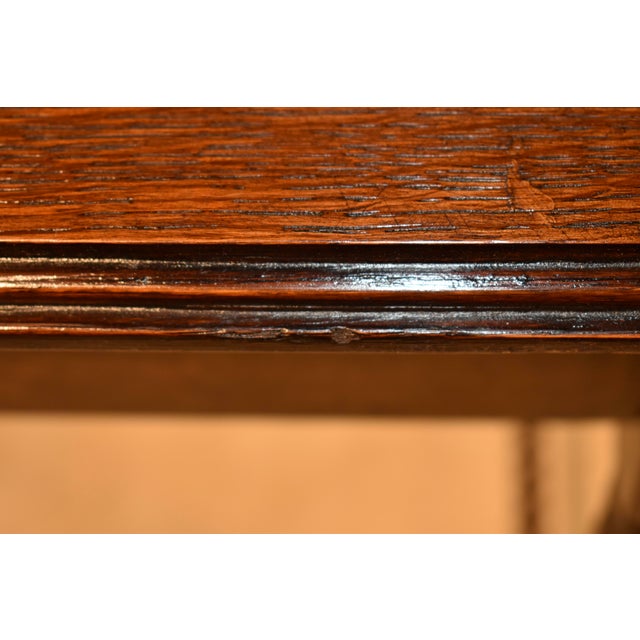 Edwardian Oak Side Table From England, Circa 1900 For Sale - Image 9 of 10