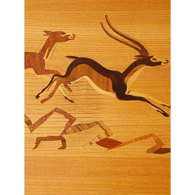 Brown Vintage Scandinavian Birch Coffee Table with Inlay, 1940s For Sale - Image 8 of 10