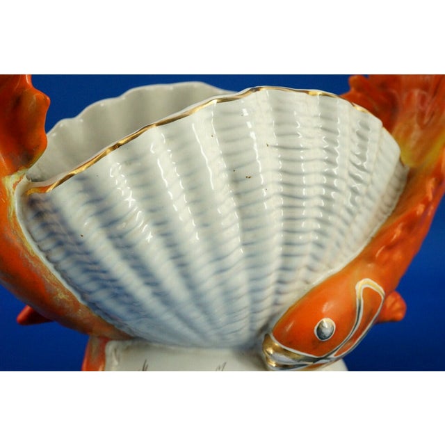 Art Deco Ceramic Centerpiece Vase with Fish from Labor Lastrucci & Borroni, Italy, 1940s For Sale - Image 17 of 18