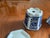 Blue & White Petite Hexagonal Floral PlantersWith Marching Drip Trays Set of 3 For Sale - Image 9 of 9