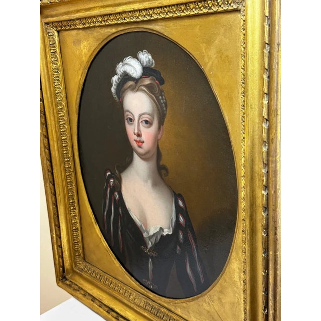18th Century Oil Painting British Countess of Guilford Lady Lucy North Née Montagu – Circle of John Vanderbank For Sale - Image 6 of 17