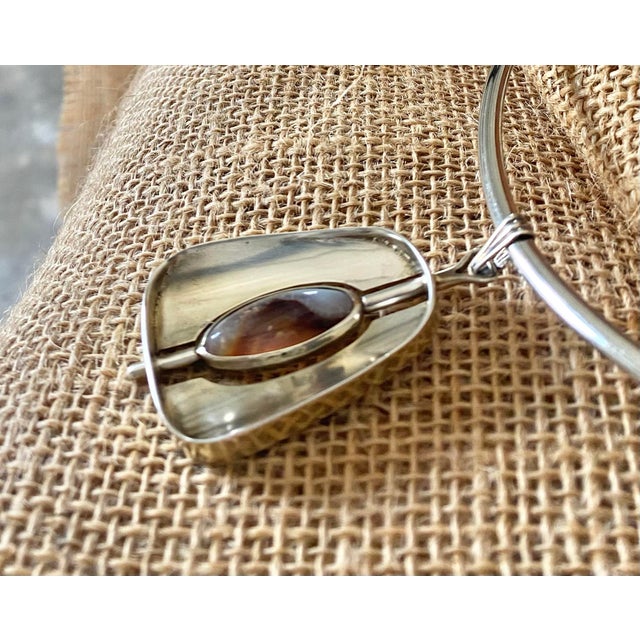 Georg Jensen-Style Sterling Silver Pendant Necklace For Sale - Image 10 of 11