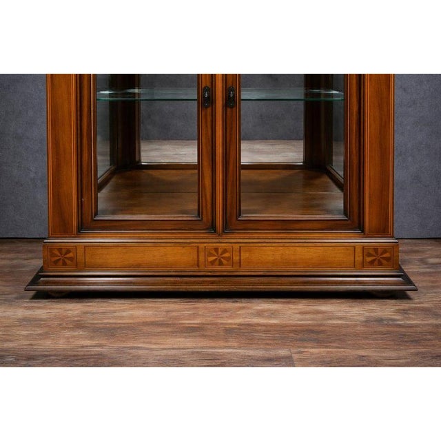 Antique Marquetry Display Cabinet with Glass Doors For Sale - Image 3 of 7