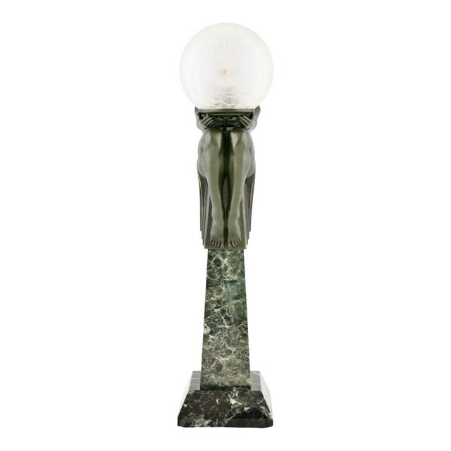 1920s French Art Deco Table Lamp by Max Le Verrier, 1925 For Sale - Image 5 of 11