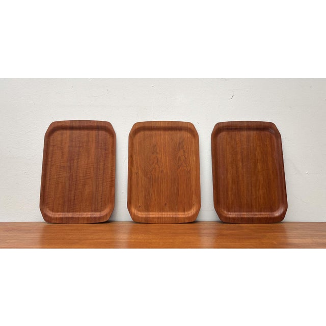 Mid-Century Modern Form Stabil Teak Trays from Langva, 1960s, Set of 3 For Sale - Image 6 of 18