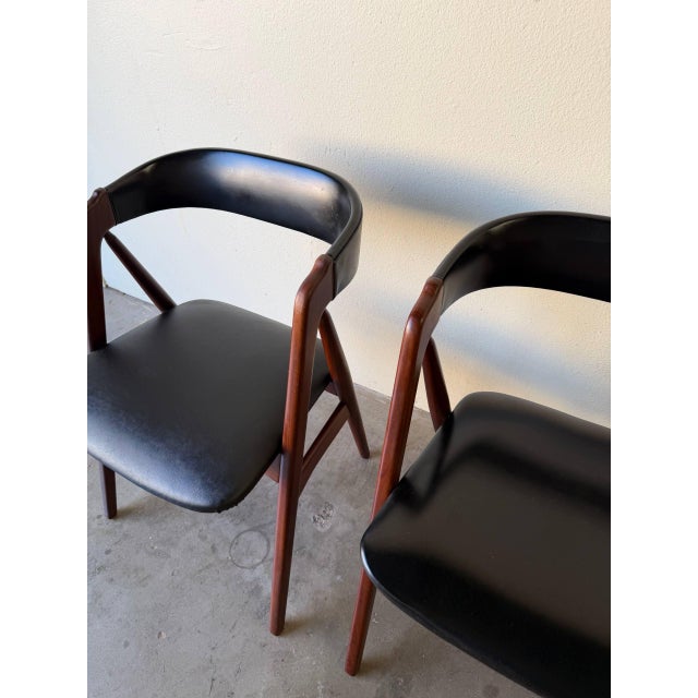 Danish Teak & Black Leather Dining Chairs in Style of Thomas Harlev for Farstrup Møbler Model 205, 1960s For Sale - Image 10 of 10