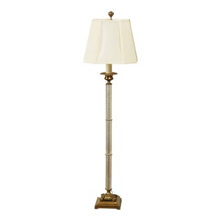 Quality Cut Glass & Brass Column Floor Lamp