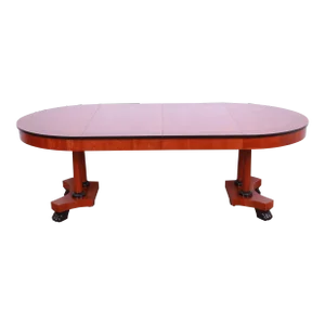 Baker Furniture Neoclassical Cherry Wood Extension Dining Table, Newly Refinished