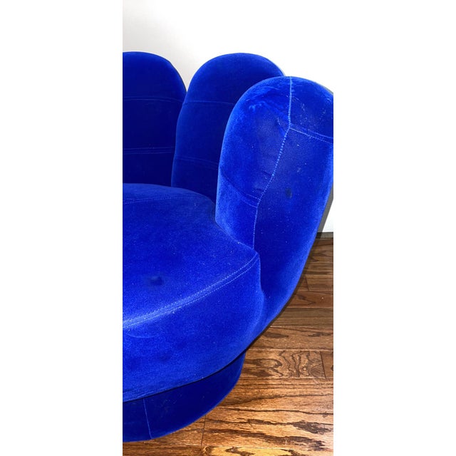 Vintage Velvet Blue Hand Chair Chairish
