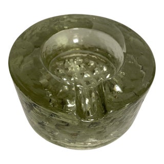Large 1960's German Sculptural Glass Ashtray For Sale