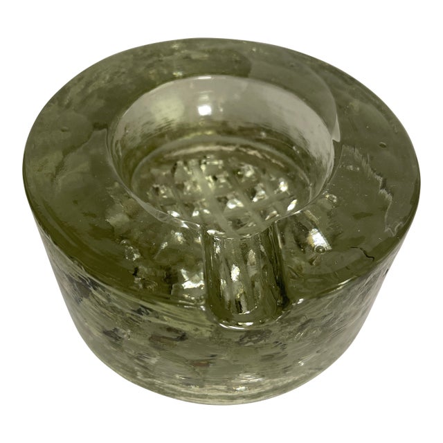 Large 1960's German Sculptural Glass Ashtray For Sale
