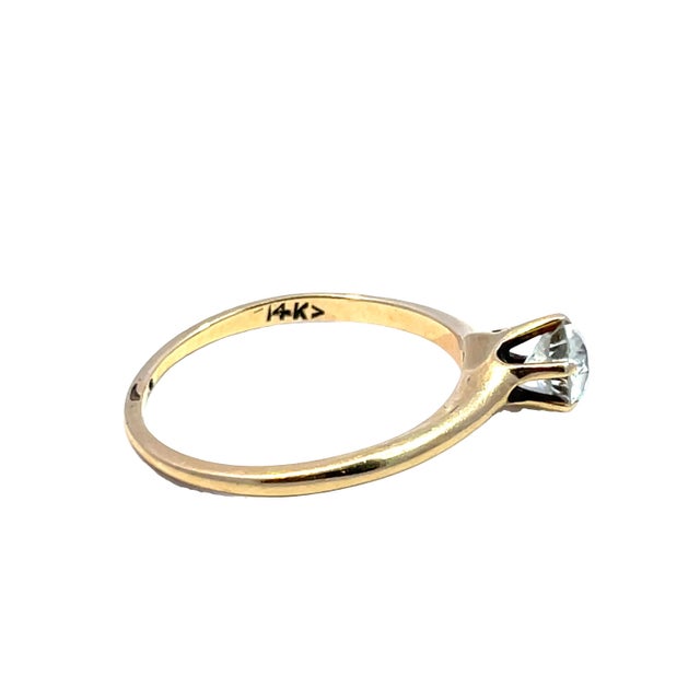 Modern 14k Yellow Gold Diamond Wedding Ring, Size 6.25 For Sale - Image 3 of 6