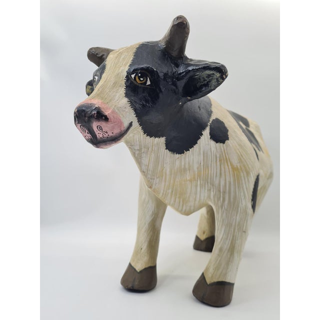 Decorative Papier-Mâché Cow Figurine, 1970s For Sale - Image 9 of 13