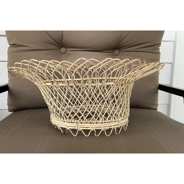 Antique French Victorian Oval Wire Garden Basket or Planter For Sale - Image 10 of 13