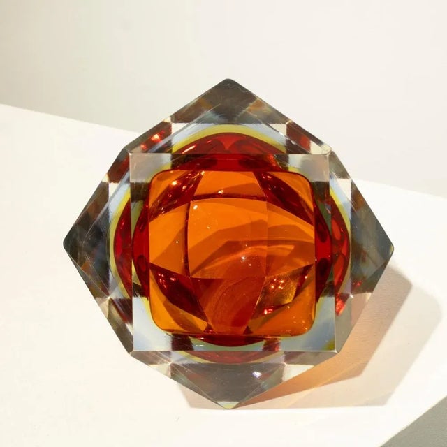 1970s Small Red Hand-Crafted Murano Vase attributed to Flavio Poli, Italy, 1970s For Sale - Image 5 of 9