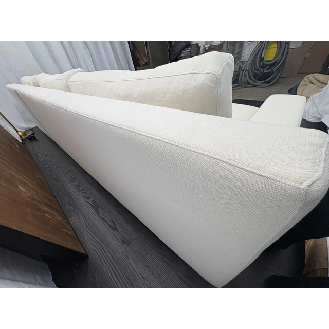 Rh Modena Track Arm Right-Arm Chaise Sectional – Performance Linen Weave in Natural For Sale - Image 18 of 18