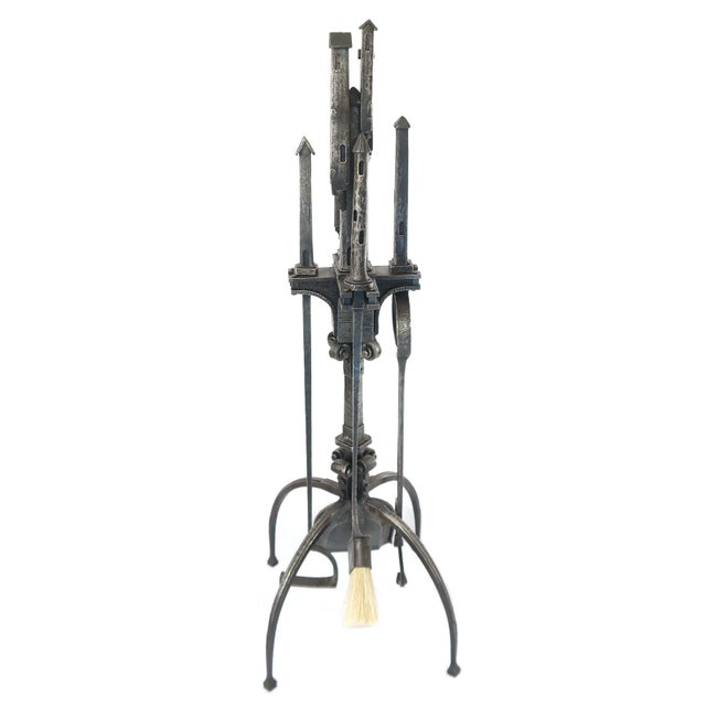 2020s "San Gimignano" Forged Shovel, Poker, Fire Tongs, Broom Fireplace Tools Set - 5 Pieces For Sale - Image 13 of 13