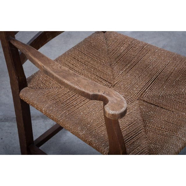 Danish Stained Oak Armchair with Cane and Spindle Back, 1940s For Sale - Image 9 of 10