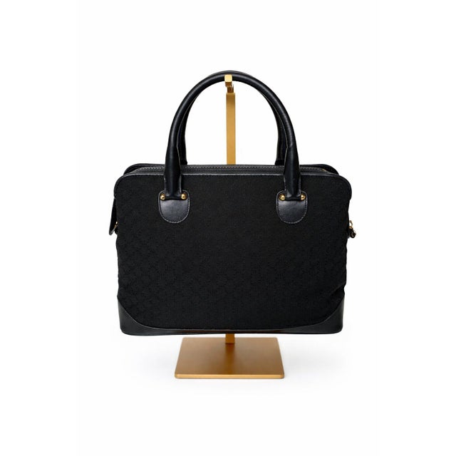 Celine Black Leather Macadam Triomphe Top Handle Bag, C. 2002 For Sale - Image 11 of 14