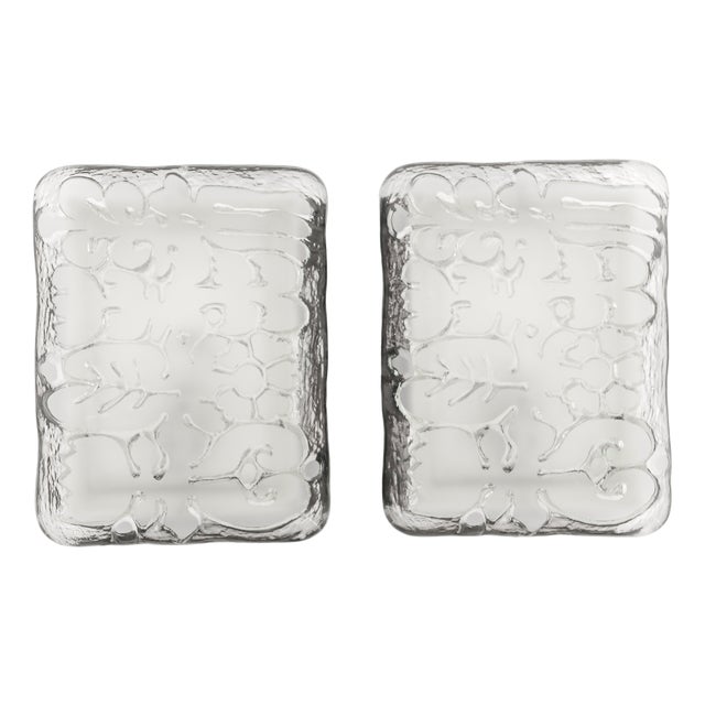 Space Age Wall Lights in Satin Glass by Peill & Putzler, 1970s, Set of 2 For Sale