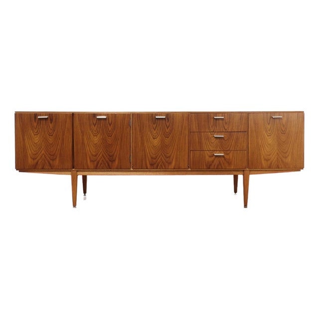 1960s Mid Century Modern Vintage Teak Sideboard Credenza by Wrighton Danish Style For Sale