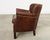 French Art Deco Style Cigar Leather Wing Back Club Chair For Sale - Image 14 of 17