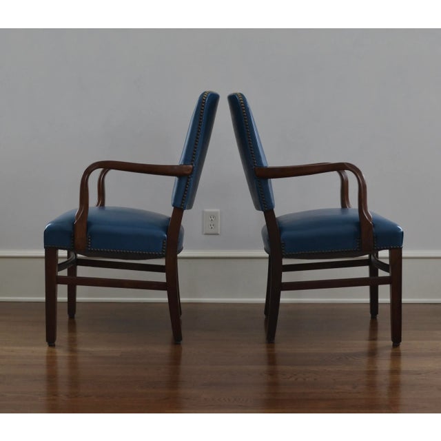 Kaare Klint Mid 20th Century Danish Style Wood Arm Chairs- Set of 4 For Sale - Image 4 of 8