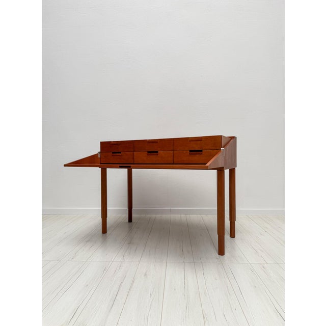Wood Vintage Postmodern Cherrywood Secretary by Antonio Citterio for B&B Italia, 1980s For Sale - Image 7 of 13