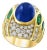 18 Carat Blue Sapphire Cabochon and Diamond 18 Karat Gold Ring For Sale