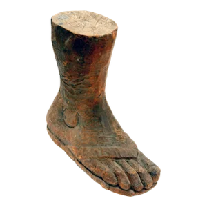 European Antique 19th Century Hand Carved Wooden Foot
