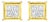 14K Yellow Gold 1.0 Cttw Invisible Set Princess-Cut Diamond Composite 8 Stone Stud Earrings (I-J Color, SI1-SI2 Clarity) For Sale