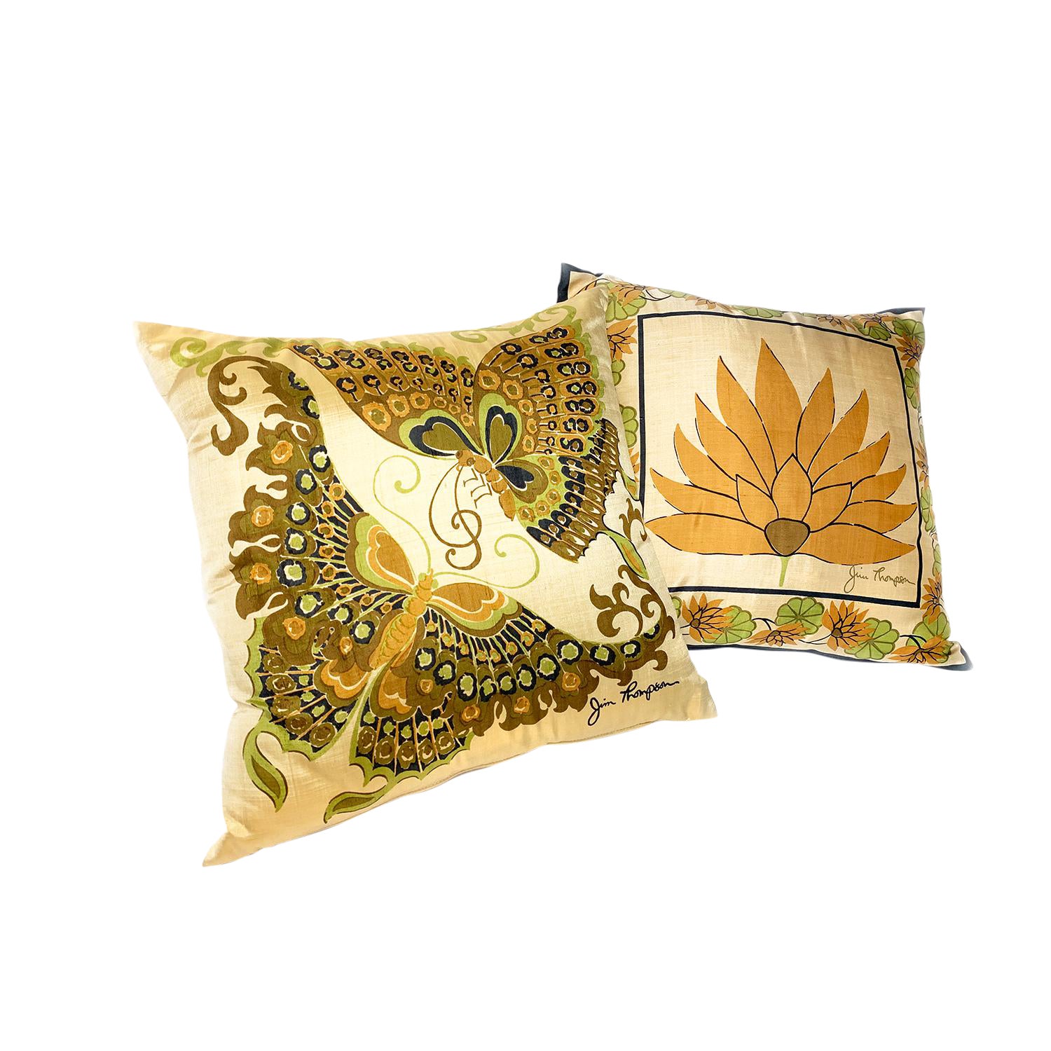 1950s Vintage Signed Silk Jim Thompson Pillows A Pair Chairish