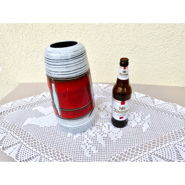 Red Ceramic Vase from Scheurich Keramik, West Germany 1970 For Sale - Image 8 of 10