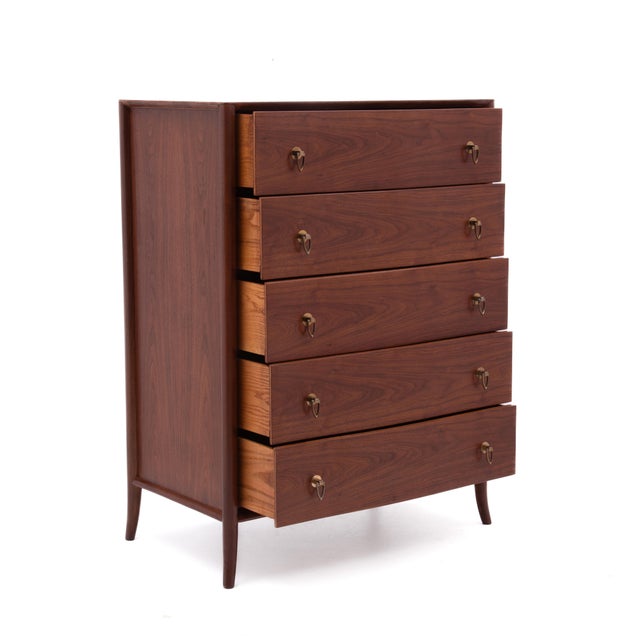 A stunning five drawer chest designed by T.H. Robsjohn Gibbings for the Widdicomb Furniture Company. I cannot say enough...