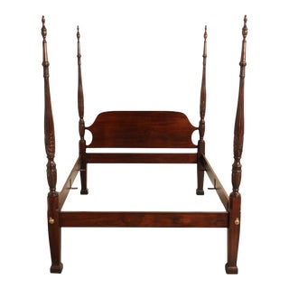 Drexel '18th Century Classics' Queen Carved Mahogany Poster Bed For Sale