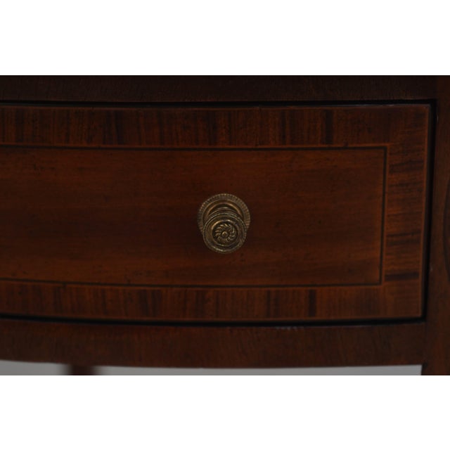 Wood Maitland Smith Mahogany Inlaid 1 Drawer Pembroke Table For Sale - Image 7 of 18