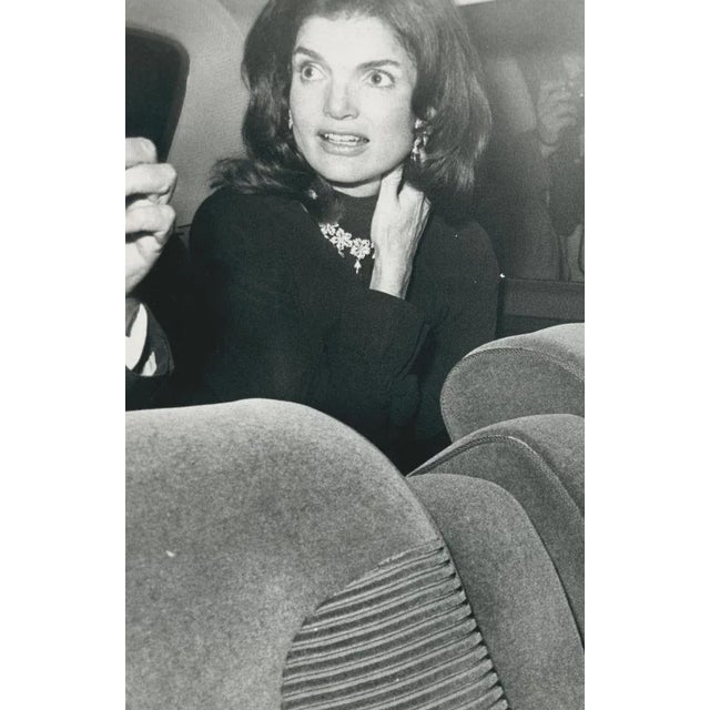 Jackie Kennedy in Car, Paris, France, 1970s, Black & White Photograph For Sale - Image 3 of 5