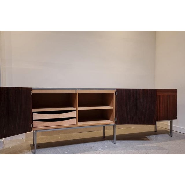 1960s Sideboard with Travertine Top attributed to Etienne Fermigier, France, 1961 For Sale - Image 5 of 17